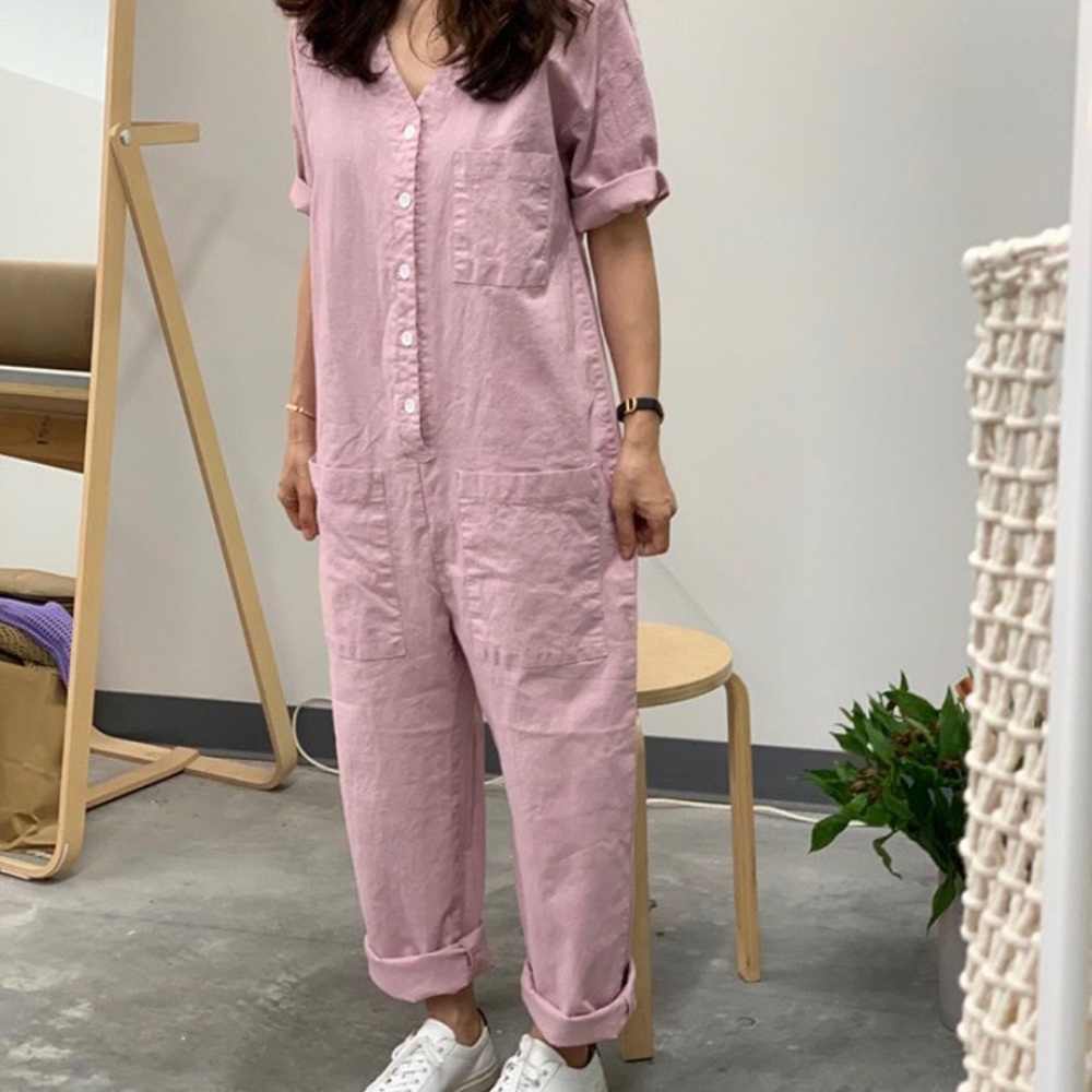 One Another Store Pink Utility Jumpsuit